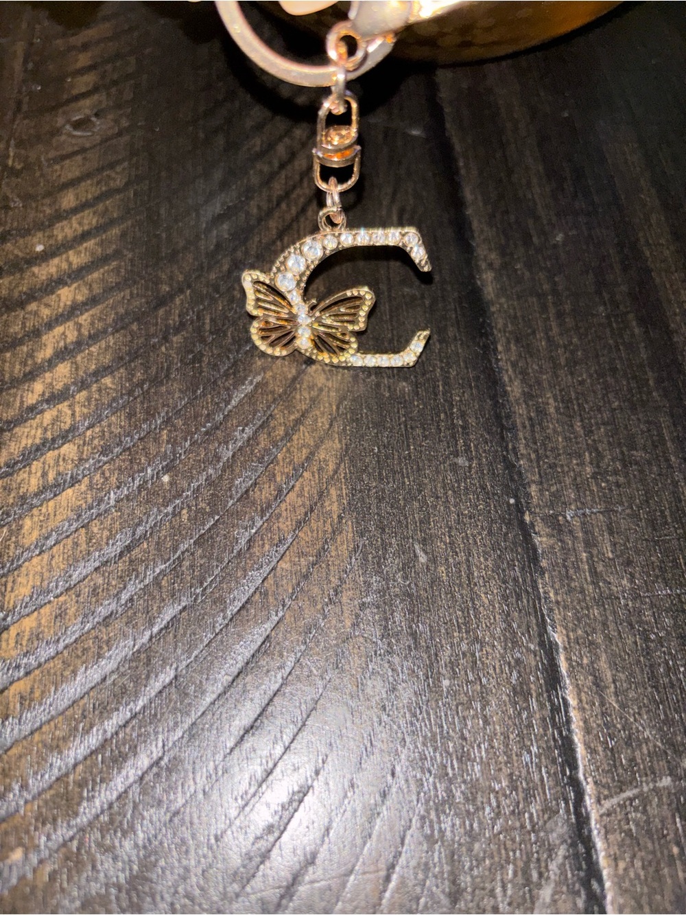 ✨ Charm/Keychain- Sparkly Rhinestone Initial "C" & Butterfly Keychain ✨🦋